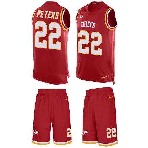 Nike Chiefs #22 Marcus Peters Red Team Color Men's Stitched NFL Limited Tank Top Suit Jersey - Click Image to Close